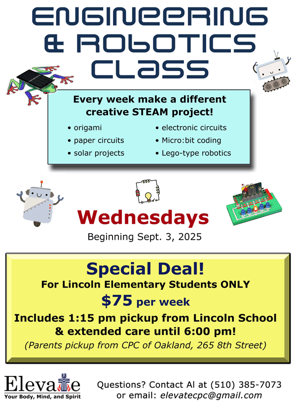 Intro to Engineering and Robotics Class flyer